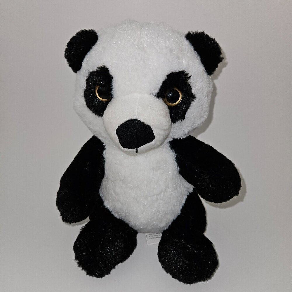 A&A Global 2020 Panda Bear Plush 10" Stuffed Animal Toy Black White
